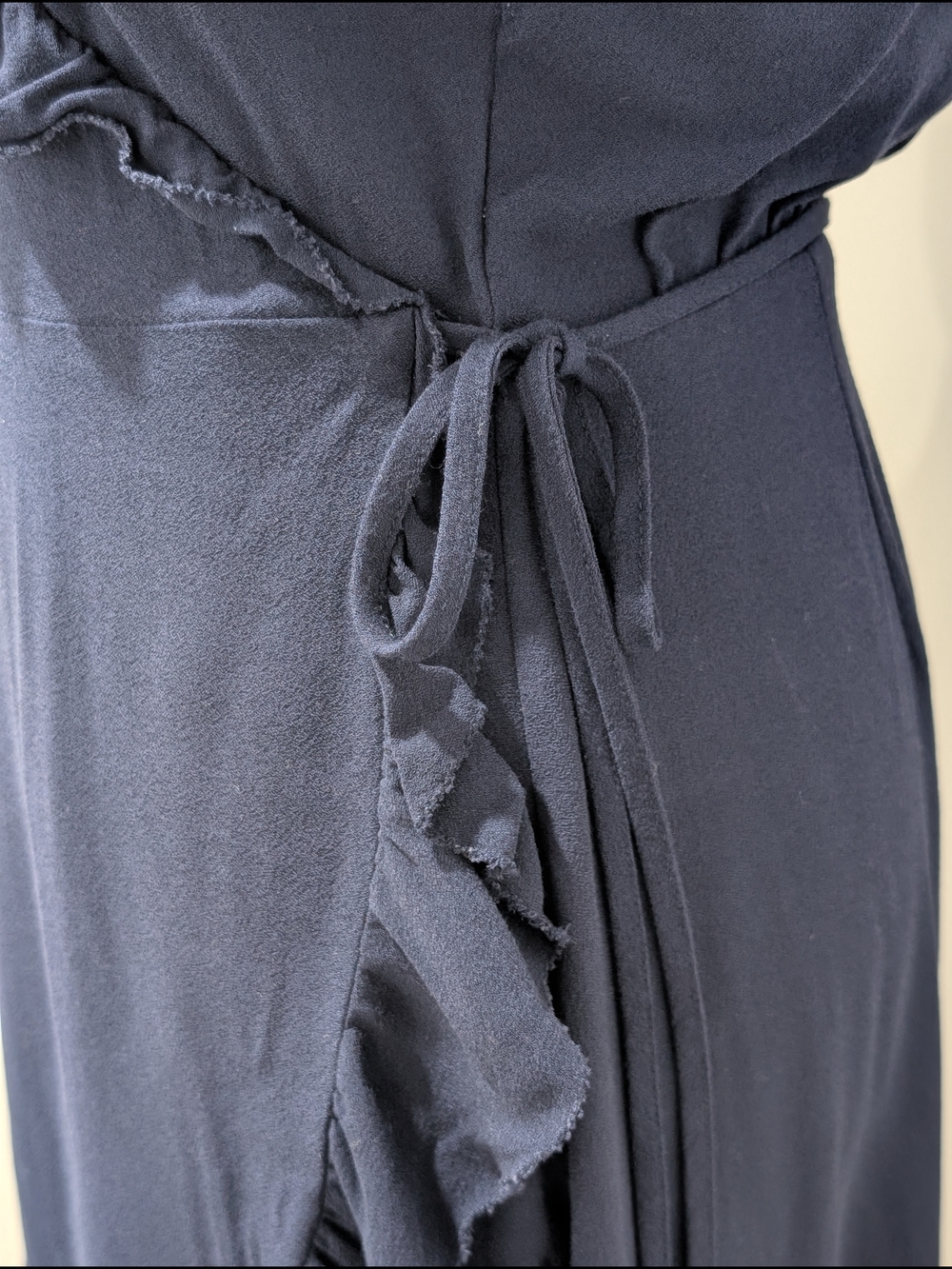 Sunday Best Ruffle Wrap Mini Dress - Navy - Picture 7 of 11